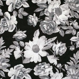 Black and grey floral mask